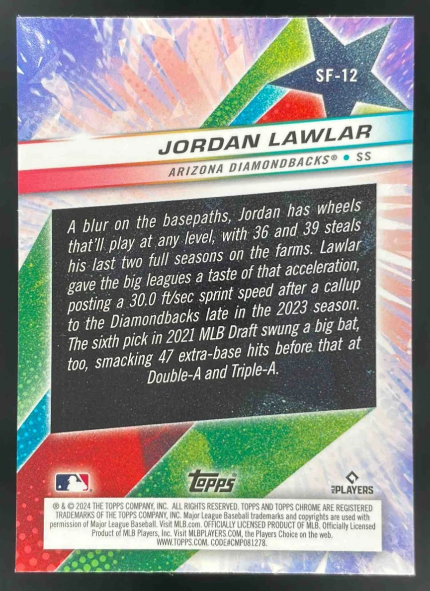 2024 Topps Cosmic Chrome Starfractor #SF-12 Jordan Lawlar RC - Image 2