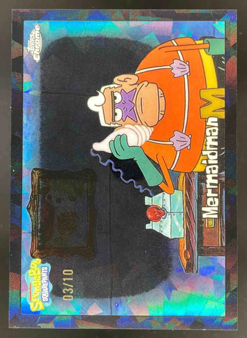 2025 Topps Chrome SpongeBob SquarePants Sapphire Black Refractor Mermaidman /10