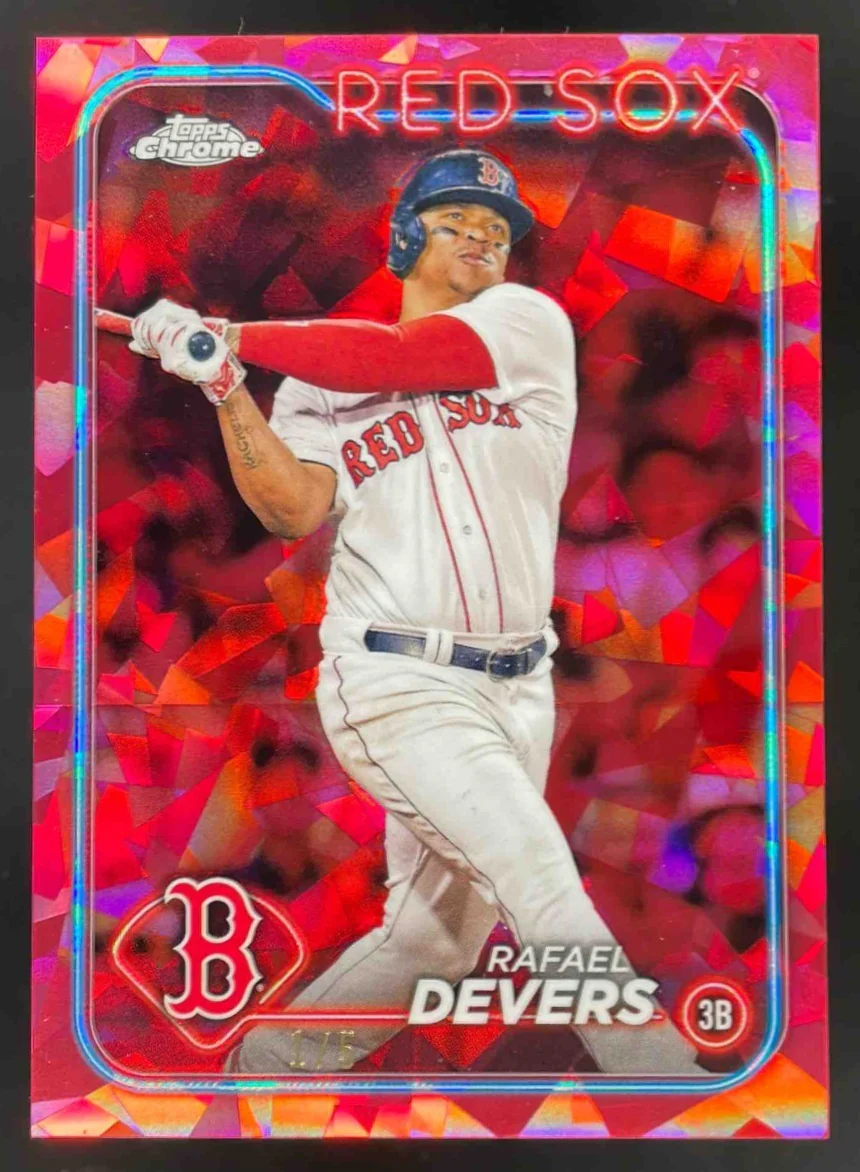 2024 Topps Chrome Sapphire Chrome Red Refractor #22 Rafael Devers /5