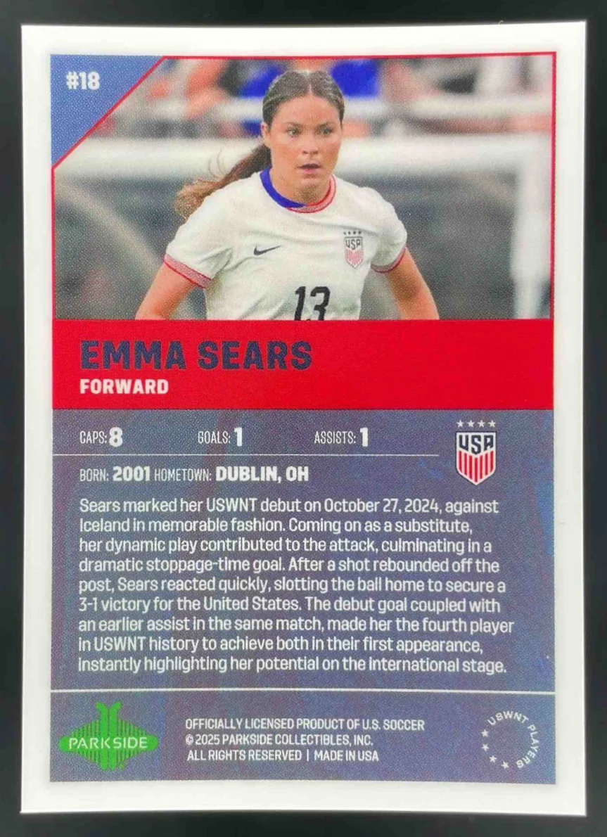 2025 Parkside #18 Emma Sears USA - Image 2
