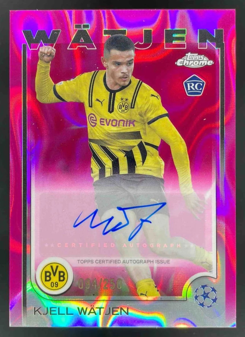 2024-25 Topps Chrome Autographs Pink Lava Refractor Kjell Watjen RC Auto /250