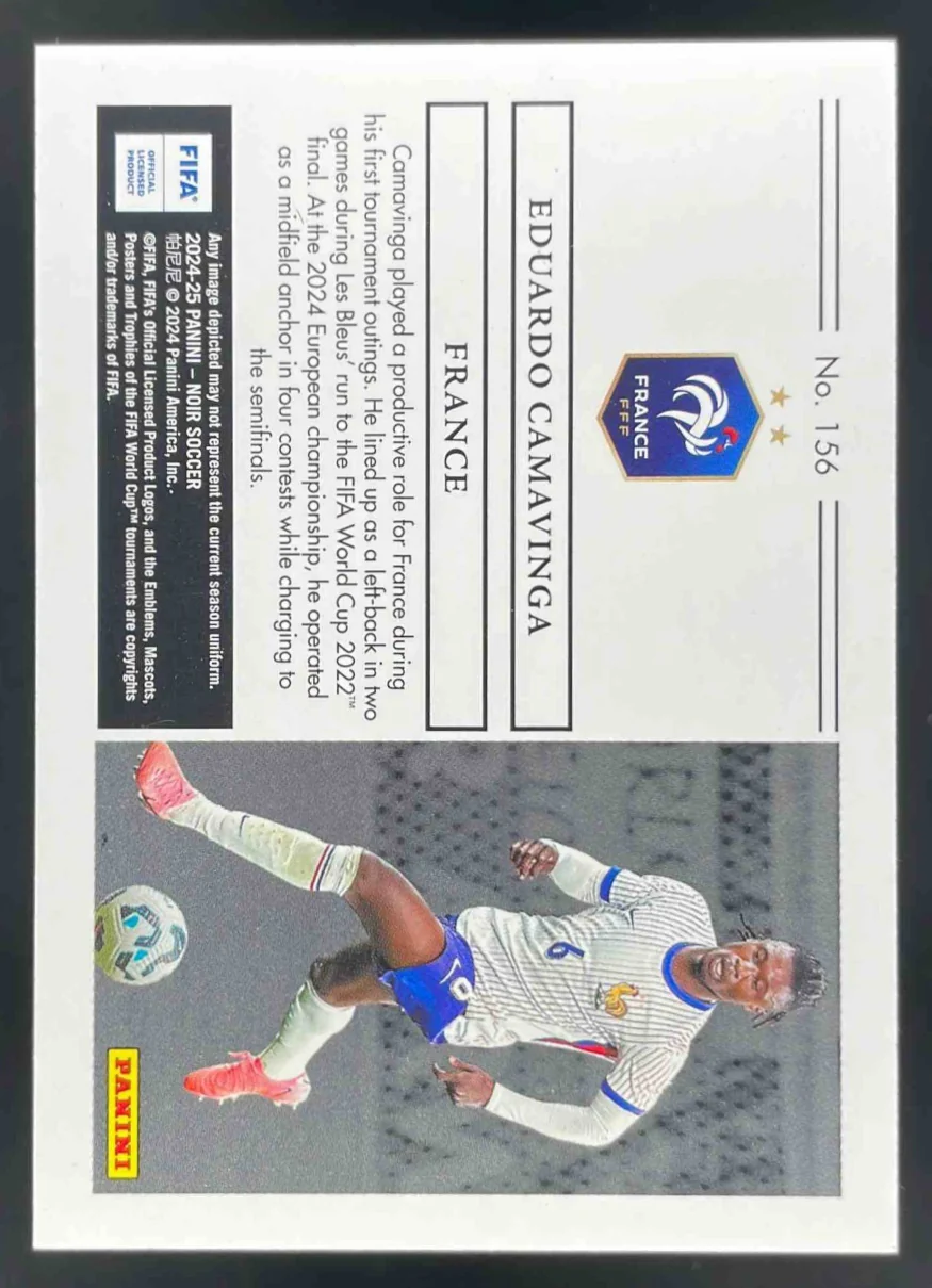 2024-25 Panini Noir Set Horizontal #156 Eduardo Camavinga /80 - Image 2