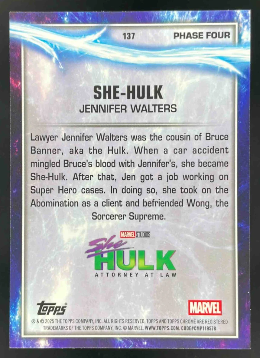 2025 Topps Chrome Marvel Studios Agatha Lava Refractor #137 She-Hulk /150 - Image 2