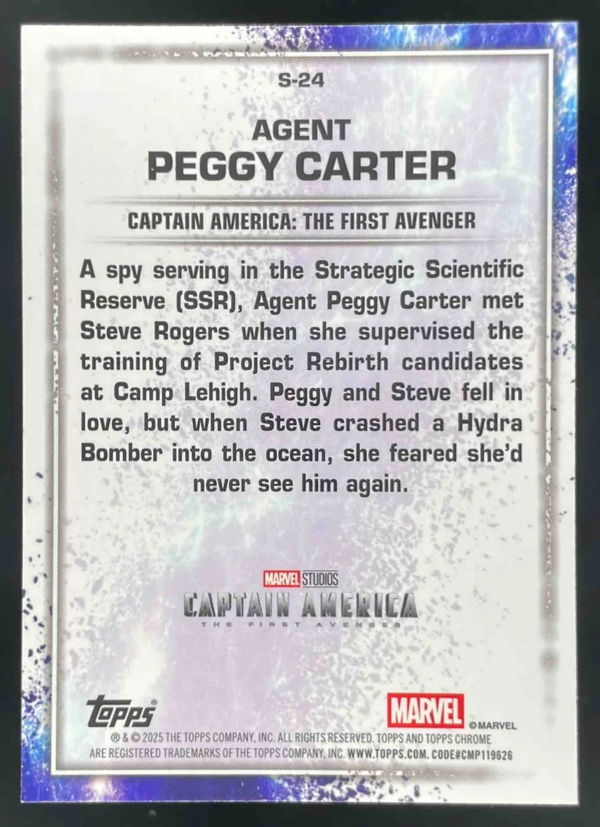 2025 Topps Chrome Marvel Studios The Snap Variation #S-24 Agent Peggy Carter /99 - Image 2
