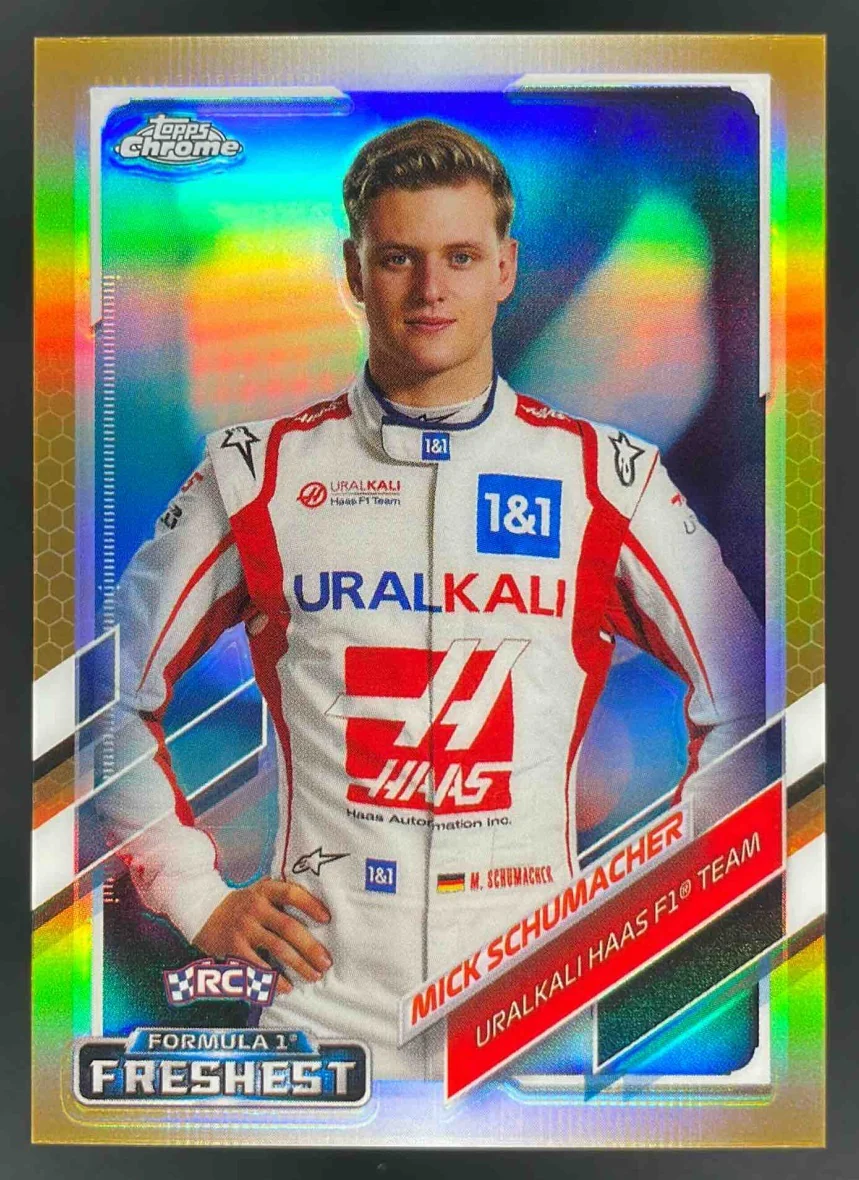 2021 Topps Chrome Formula 1 Gold Refractor #174 Mick Schumacher RC /50
