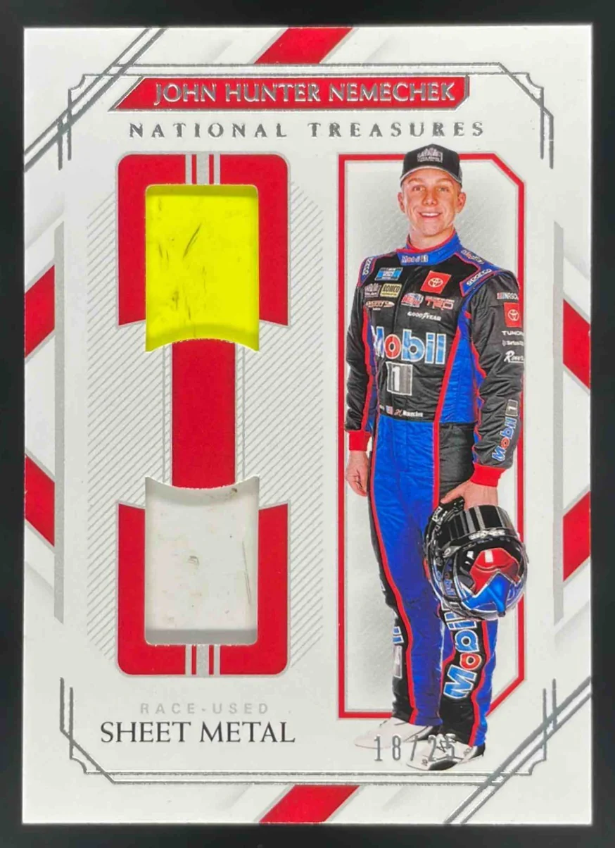 2021 National Treasures Dual Race Used Sheet Metal John Hunter Nemechek /25