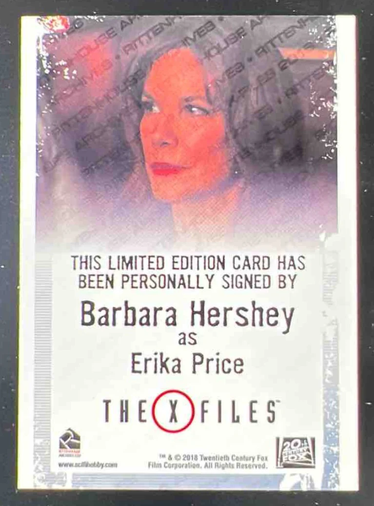 2018 The X Files Autograph Barbara Hershey as Erika Price Auto - Image 2