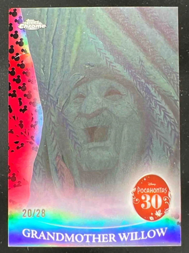 2025 Topps Chrome Disney Pocahontas Mickey Mouse Logo Grandmother Willow /28