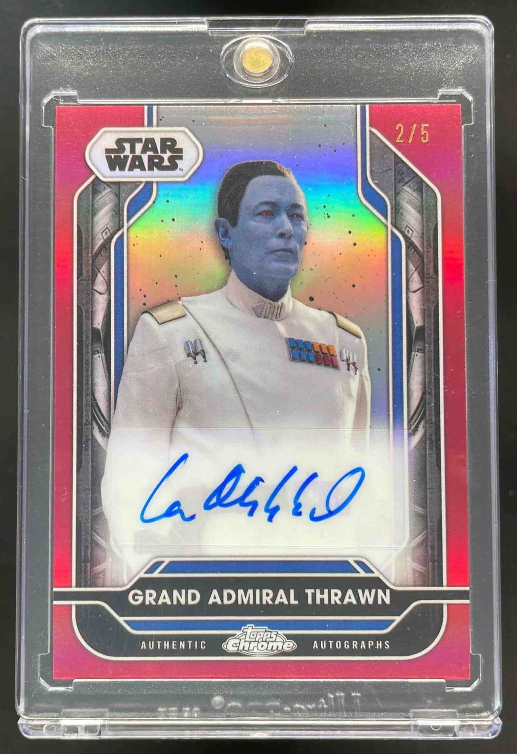 Star Wars Chrome Autograph Red Lars Mikkelsen Grand Admiral Thrawn Auto /5