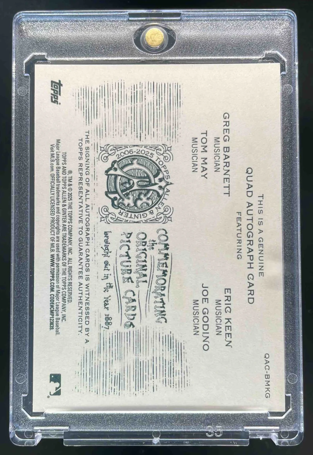 2025 Topps Allen & Ginter Quad Auto Joe Godino Eric Keen Tom May Greg Barnett - Image 2