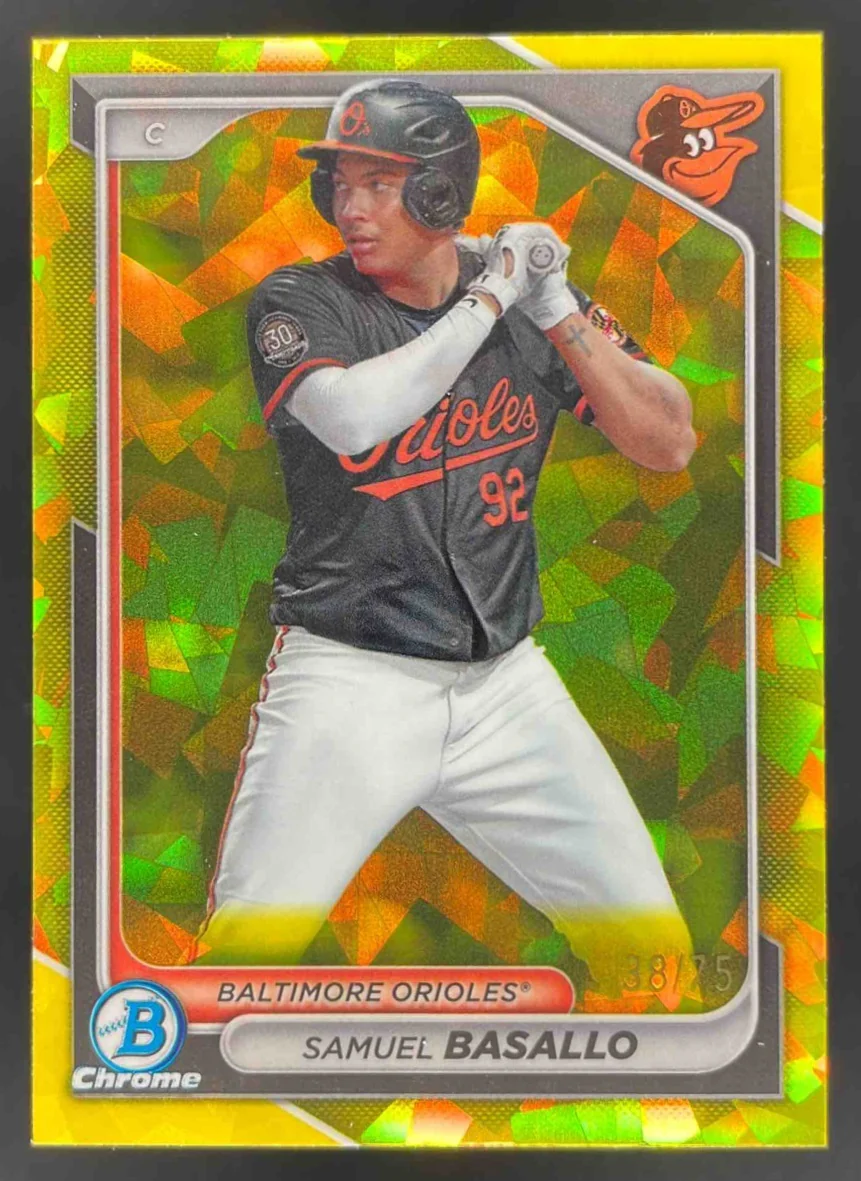 2024 Bowman Sapphire Chrome Yellow Sapphire #BCP-38 Samuel Basallo /75