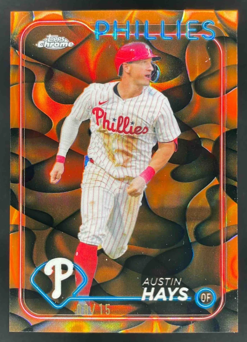 2024 Topps Chrome Update Orange/Black Lava Lamp Refractor #USC32 Austin Hays /15