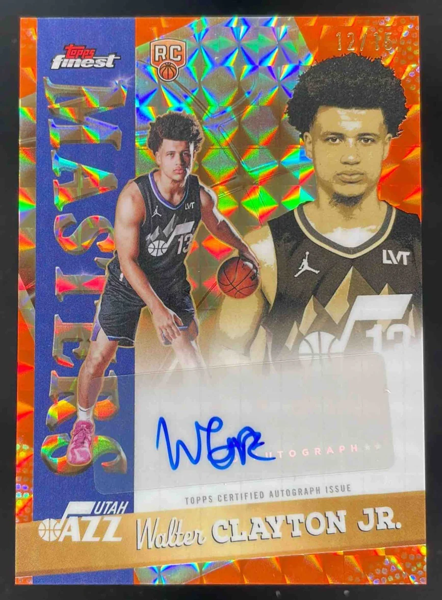 2025 Topps Finest Masters Orange Geometric #MA-WC Walter Clayton Jr. RC Auto /15