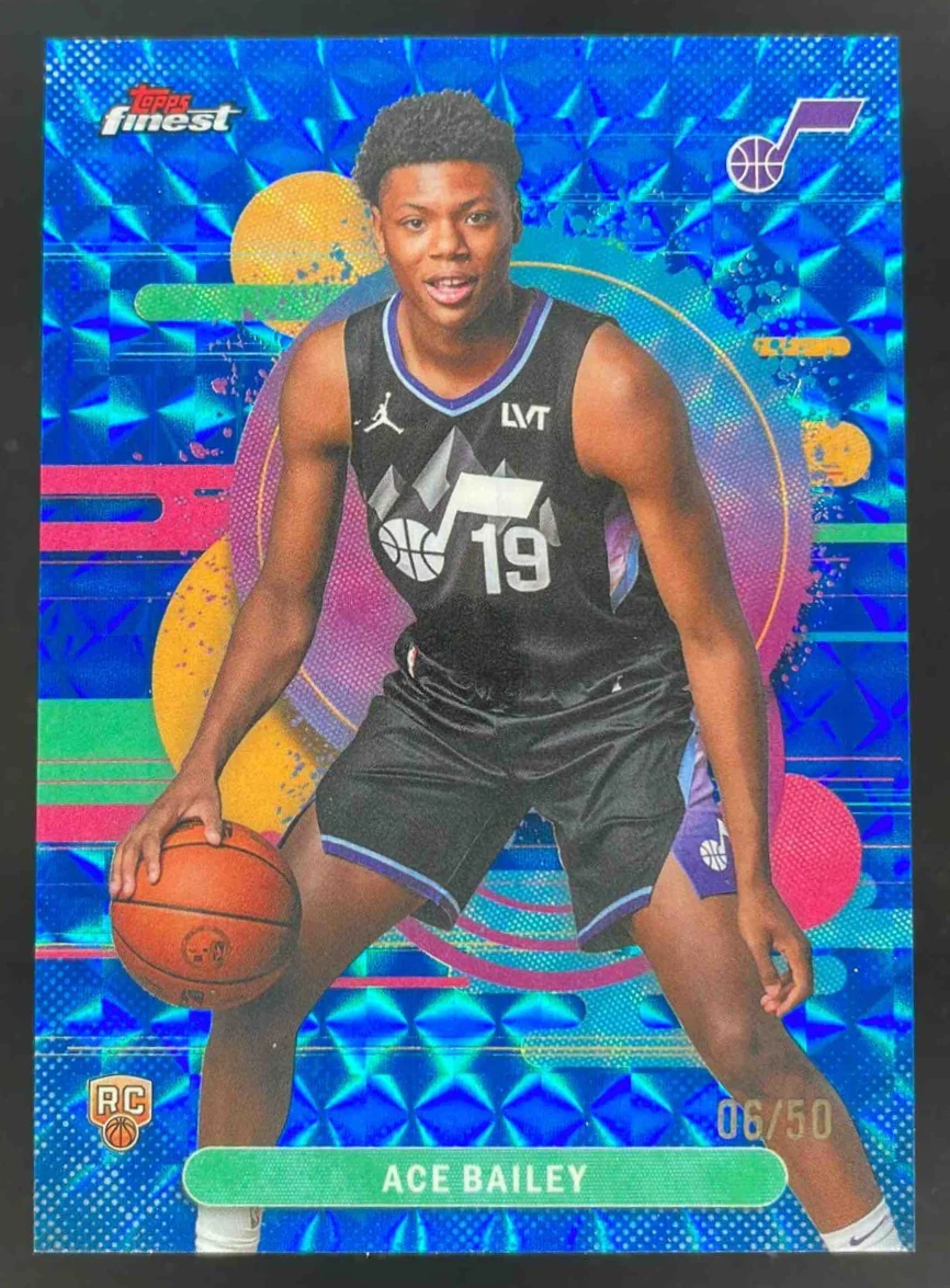 2025-26 Topps Finest Uncommon Blue Geometric Refractor #105 Ace Bailey RC /50