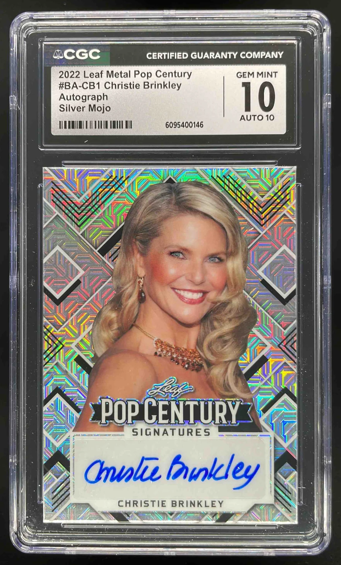 2022 Leaf Metal Pop Century Mojo Silver #BACB1 Christie Brinkley Auto /40 CGC 10