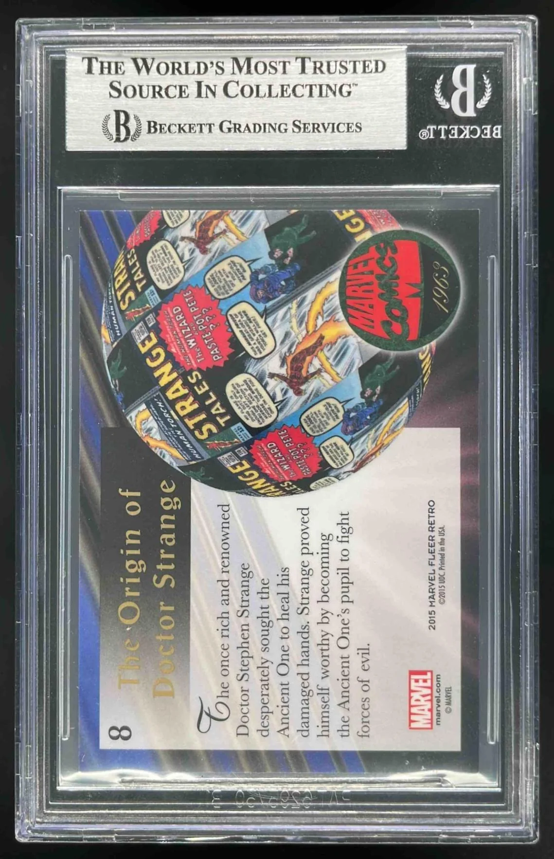 2015 Fleer Retro Marvel 1994 Marvel Flair #8 Doctor Strange BGS 9 - Image 2