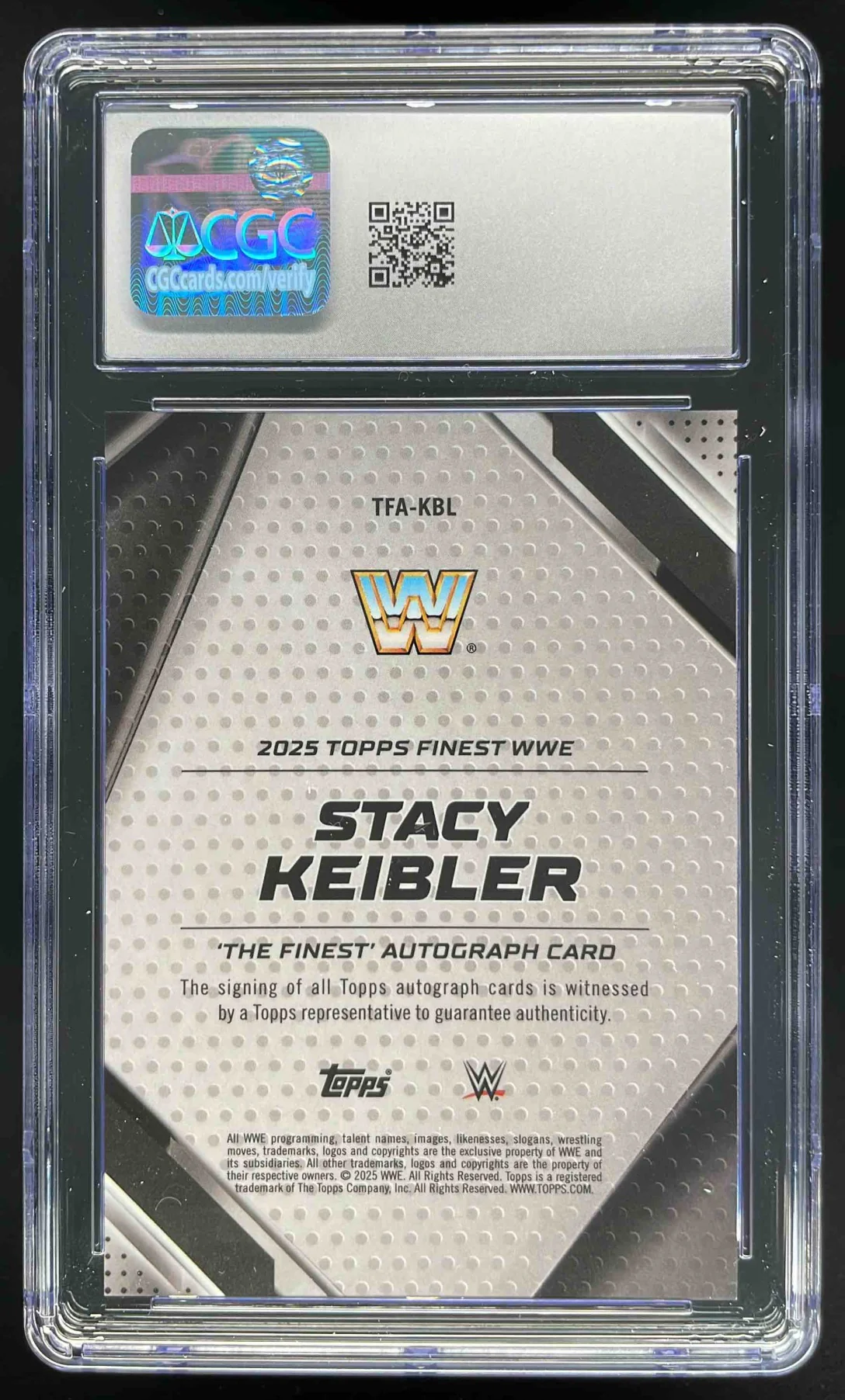 2025 Topps Finest WWE The Finest Blue Checkerboard Stacy Keibler Auto /75 CGC 10 - Image 2