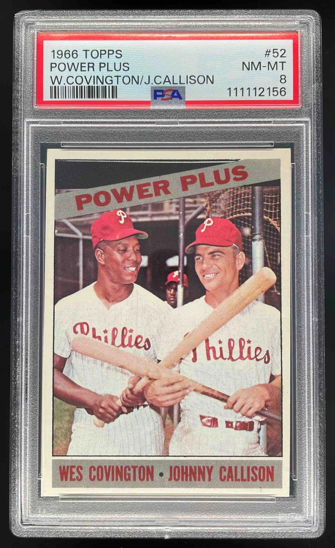 1966 Topps #52 Power Plus Wes Covington Johnny Callison C PSA 8