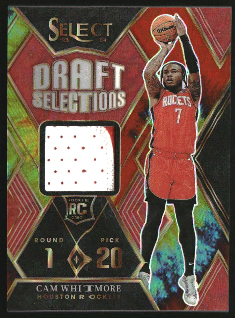 2023-24 Select Draft Selections Memorabilia Tie-Dye Prizms Cam Whitmore RC /25