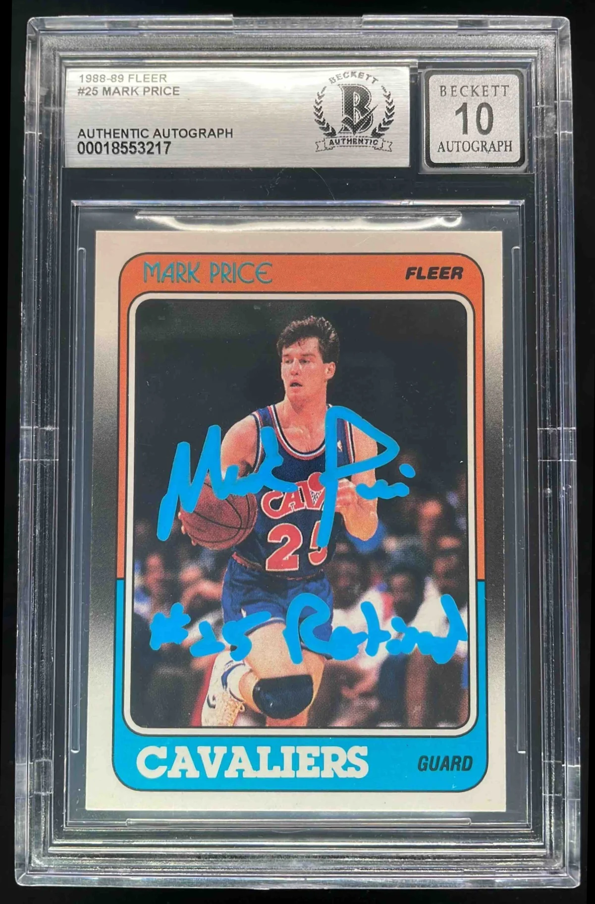 1988-89 Fleer #25 Mark Price RC Auto BGS Authentic