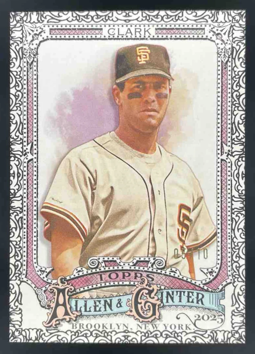 2025 Topps Allen & Ginter Black Foil Filagree #157 Will Clark /10