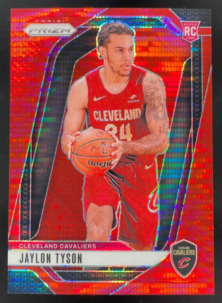 2024-25 Panini Prizm Red Pulsar Prizm #228 Jaylon Tyson RC /75