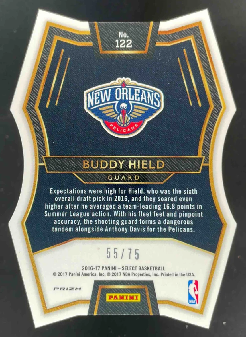 2016-17 Select Neon Yellow Prizms Die Cut #122 Buddy Hield RC Premier Level /75 - Image 2