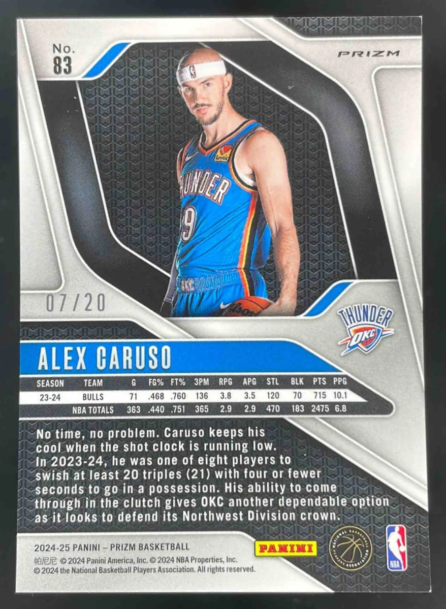 2024-25 Panini Prizm Fast Break Bronze Prizm #83 Alex Caruso /20 - Image 2