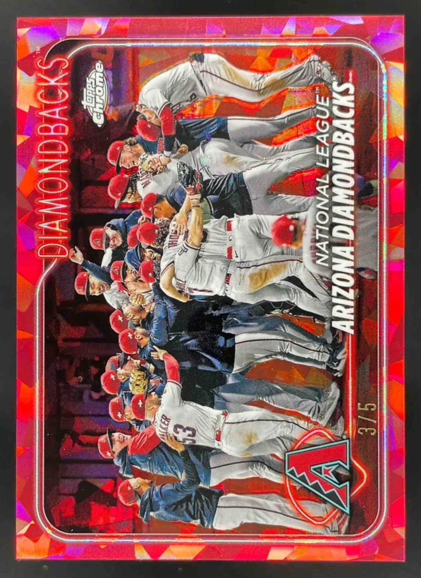 2024 Topps Chrome Sapphire Chrome Red #558 Arizona Diamondbacks Team Card /5