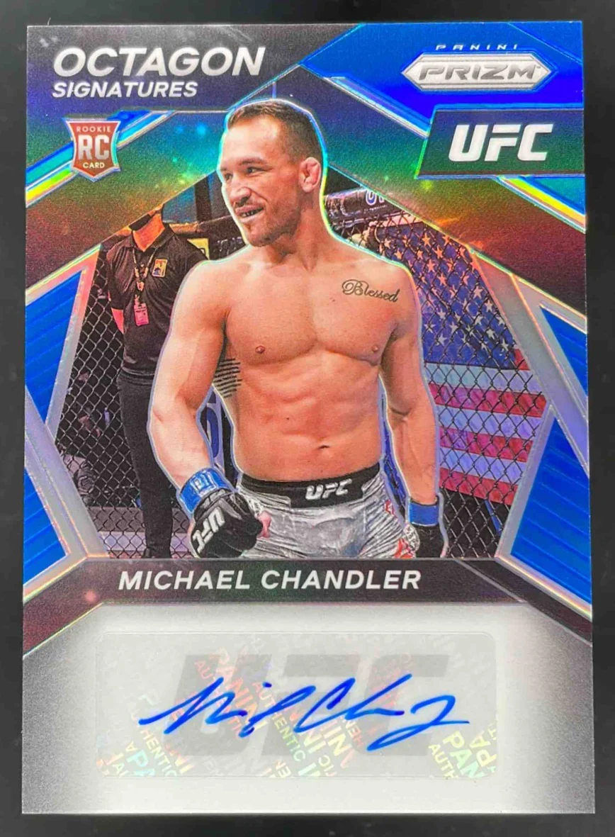 2021 Panini Prizm UFC Octagon Blue Prizms #OS-MCH Michael Chandler Auto /35