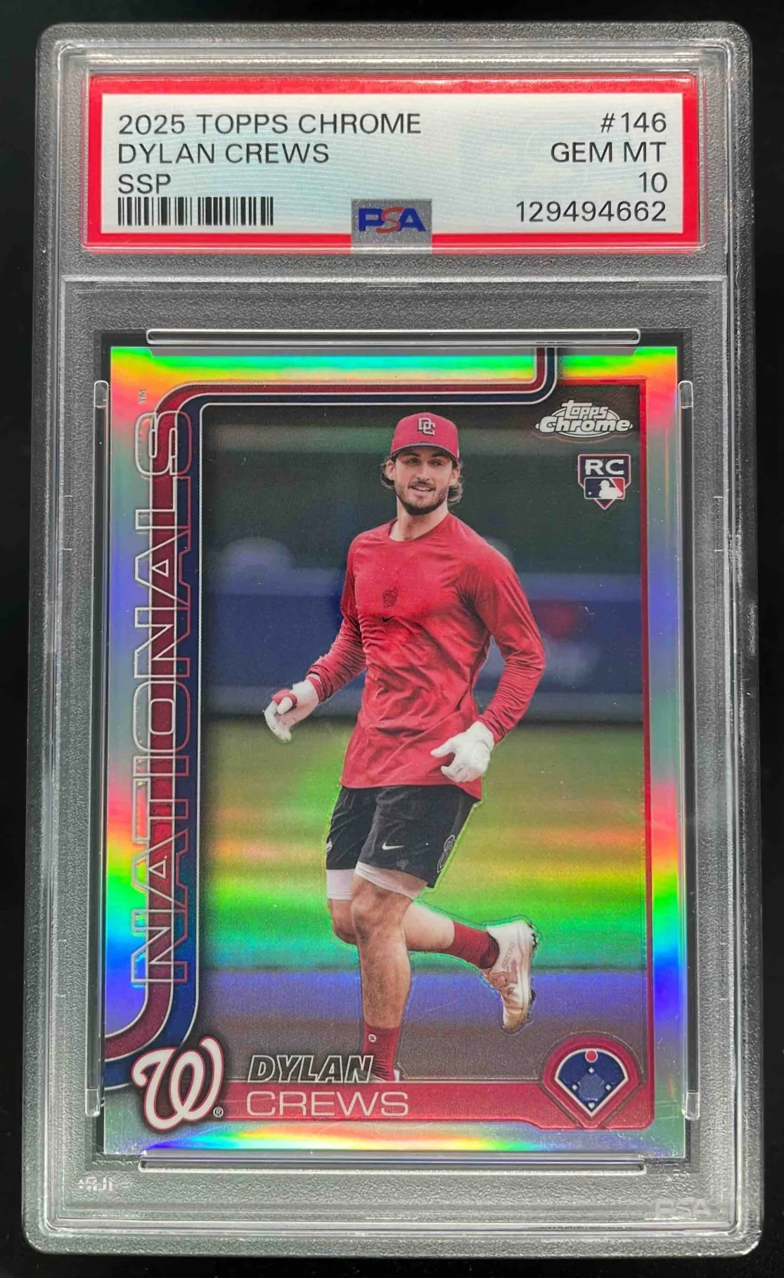 2025 Topps Chrome Super Short Prints #146 Dylan Crews RC SSP PSA 10