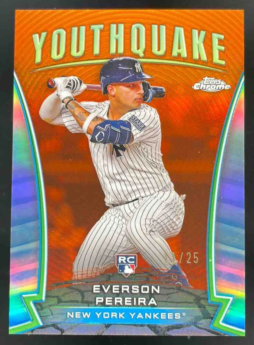 2024 Topps Chrome Youthquake Orange Refractor #YQ-85 Everson Pereira RC /25