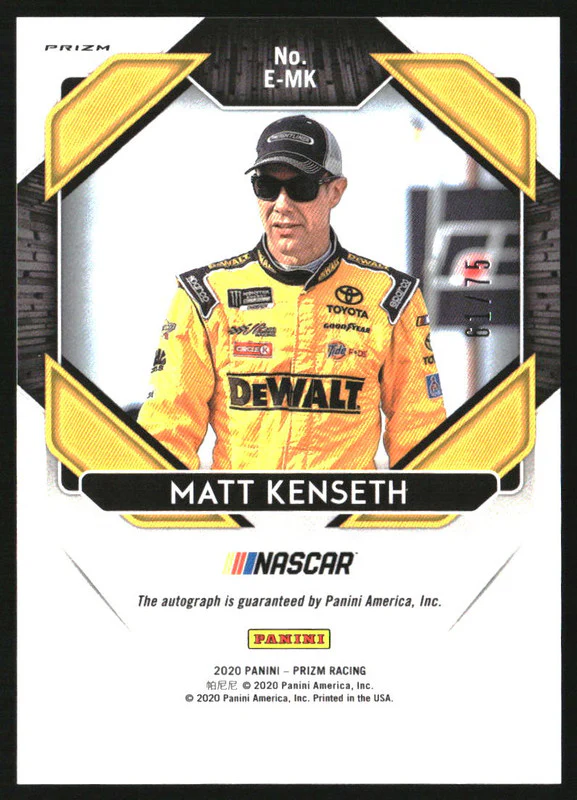 2020 Panini Prizm Endorsements Prizms Silver Mosaic Matt Kenseth Auto /75 - Image 2