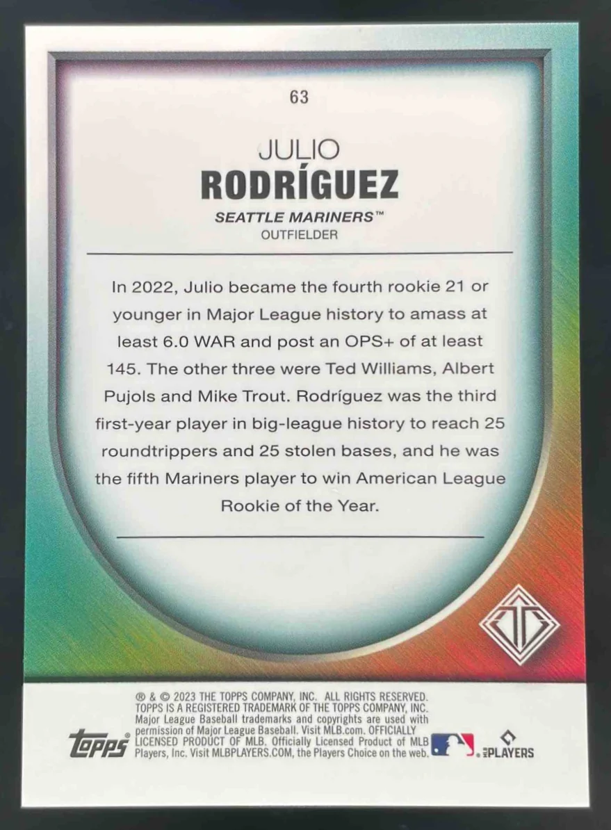 2023 Topps Transcendent Collection #63b Julio Rodriguez /25 - Image 2