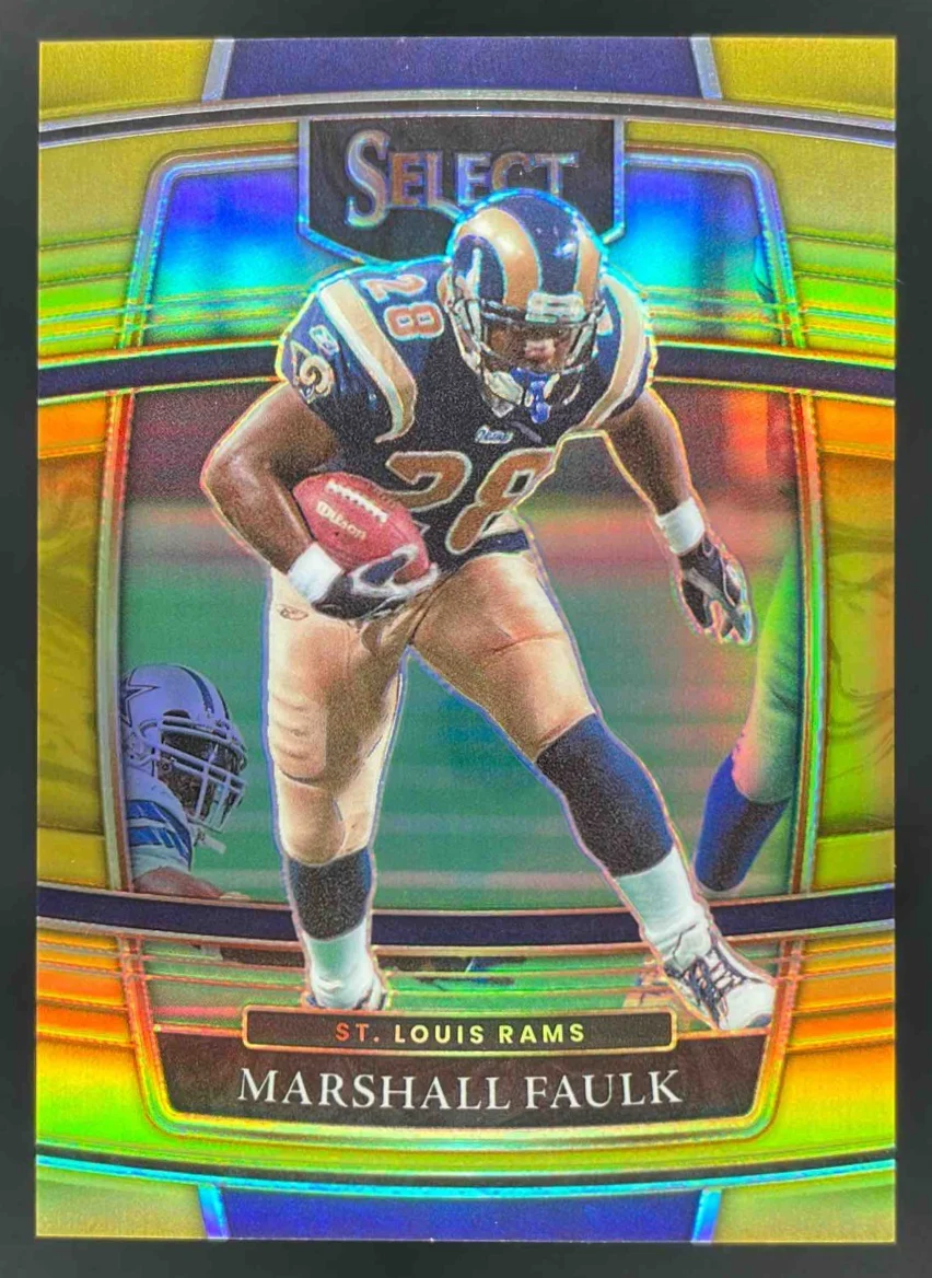 2021 Panini Select Gold Prizm #39 Marshall Faulk Concourse /10