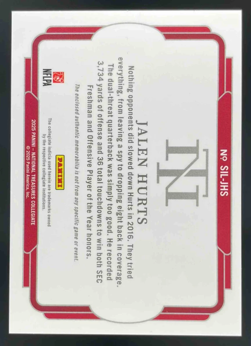 2024 National Treasures Collegiate Silhouettes Blue #S-JWE Jaylen Waddle /75 - Image 2