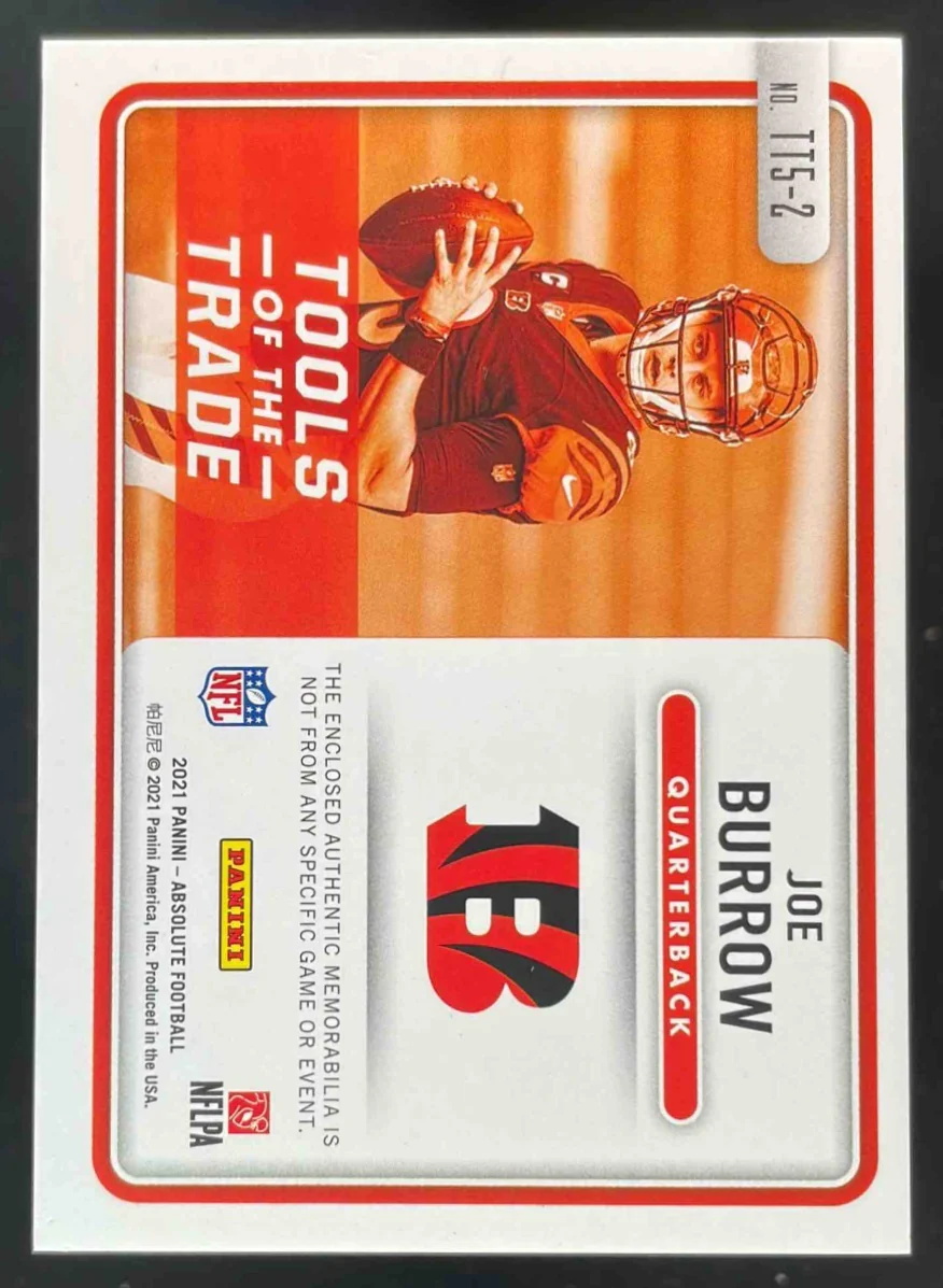 2021 Panini Absolute Tools of the Trade Five #TT5-2 Joe Burrow /60 - Image 2