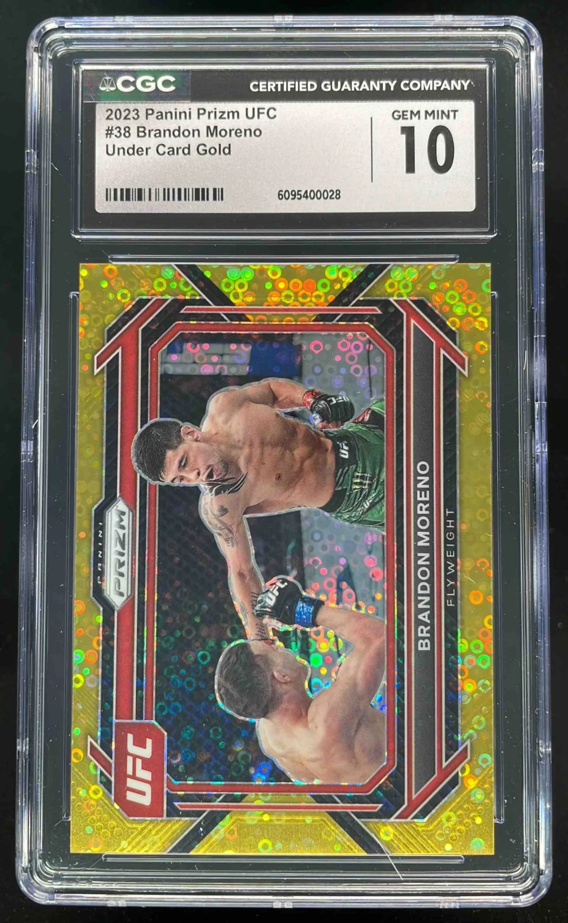 2023 Panini Prizm UFC Under Card Gold Prizms #38 Brandon Moreno /10 CGC 10