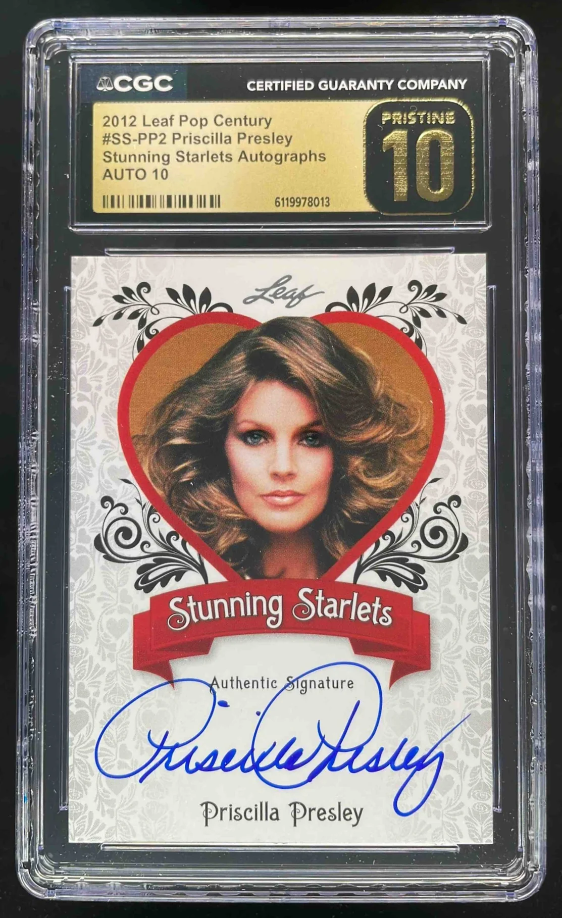 2012 Leaf Pop Century Signatures Stunning Starlets Priscilla Presley Auto CGC 10