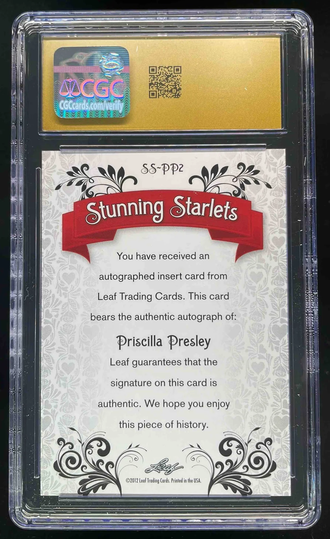 2012 Leaf Pop Century Signatures Stunning Starlets Priscilla Presley Auto CGC 10 - Image 2