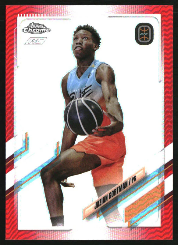 2021 Topps Chrome Overtime Elite So Bright Variations Red Jazian Gortman RC /10