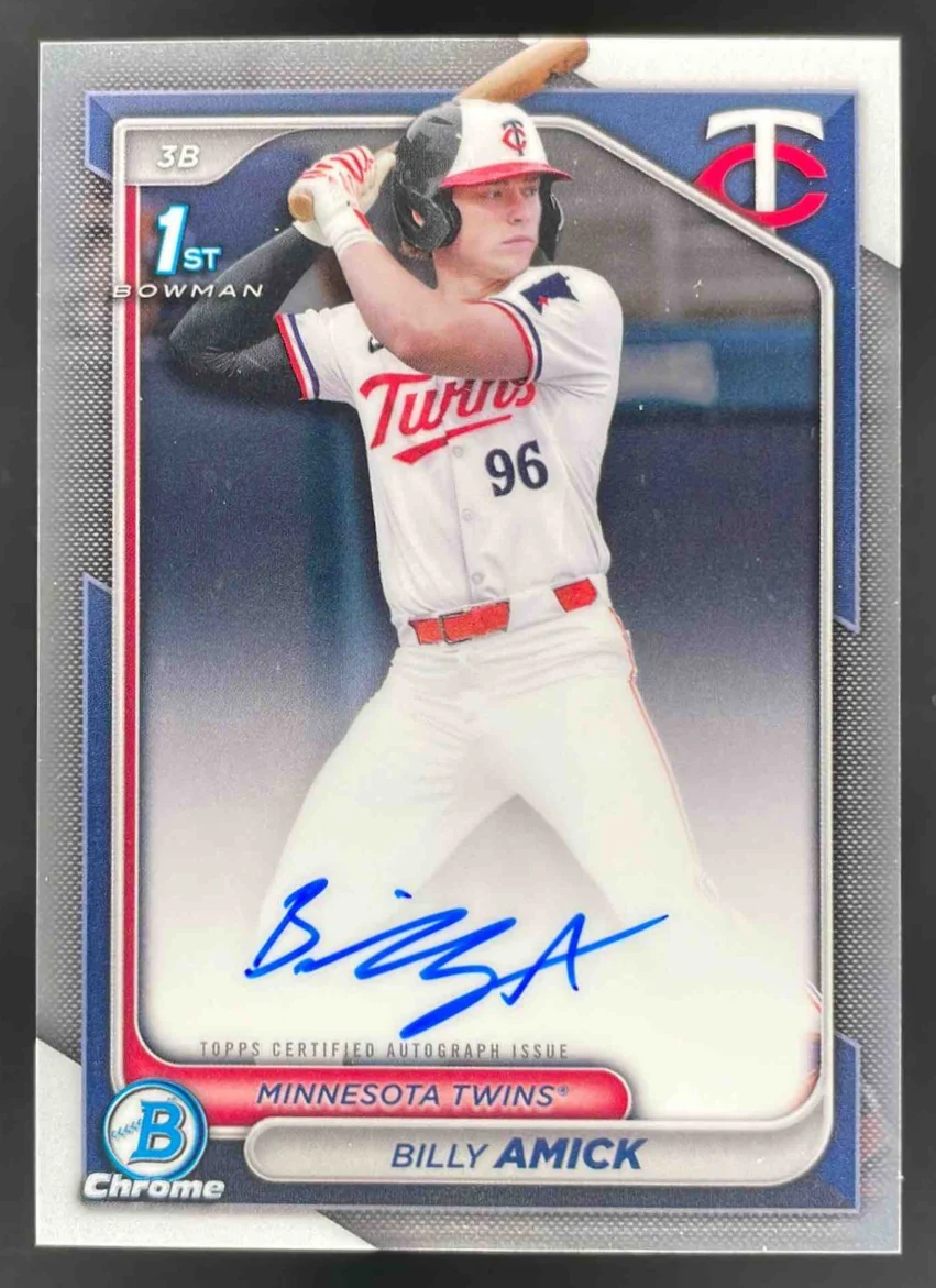 2024 Bowman Draft Chrome Prospect Autographs #CPA-BA Billy Amick RC Auto