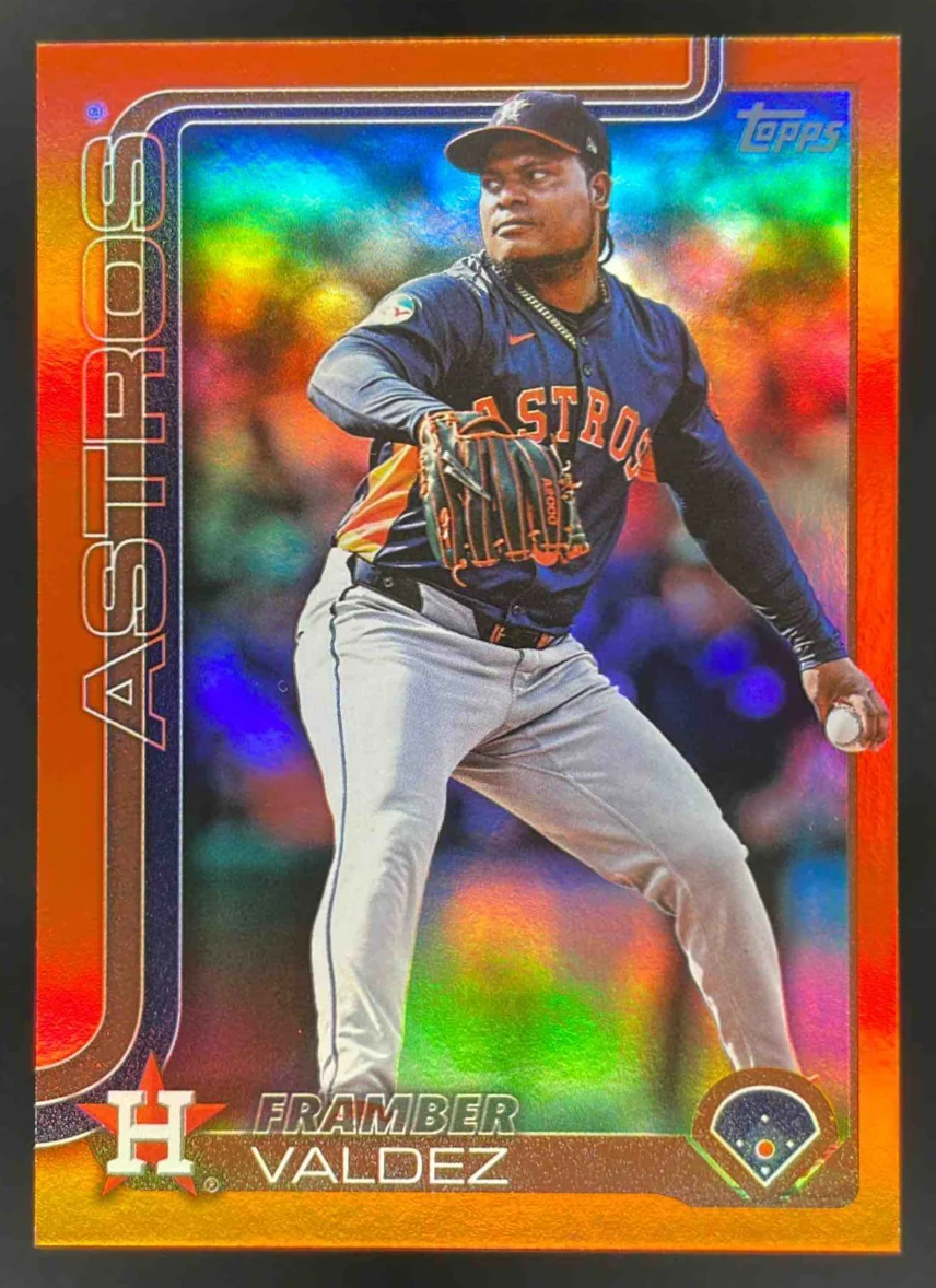 2025 Topps Orange Rainbow Foilboard #544 Framber Valdez /25