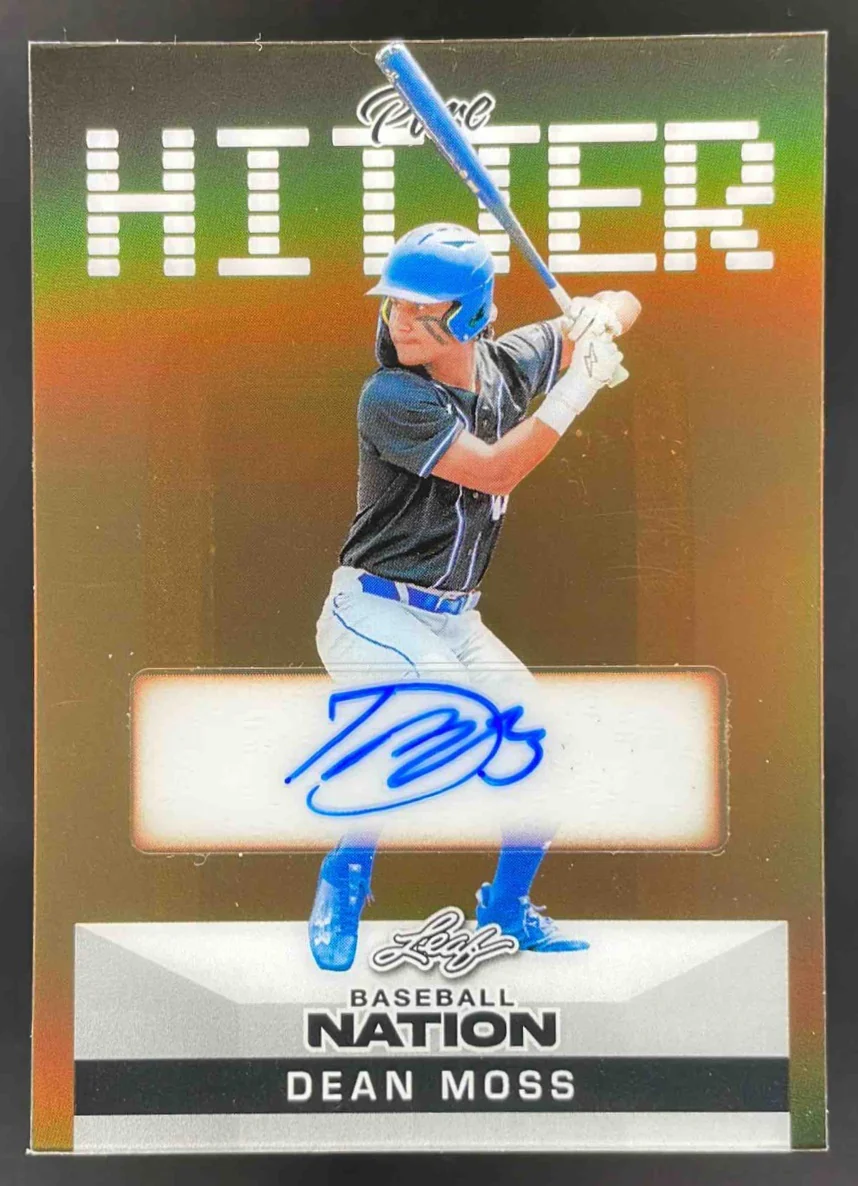 2025 Leaf Baseball Nation Pure Hitter Prismatic Gold #PA-DM1 Dean Moss Auto 1/1