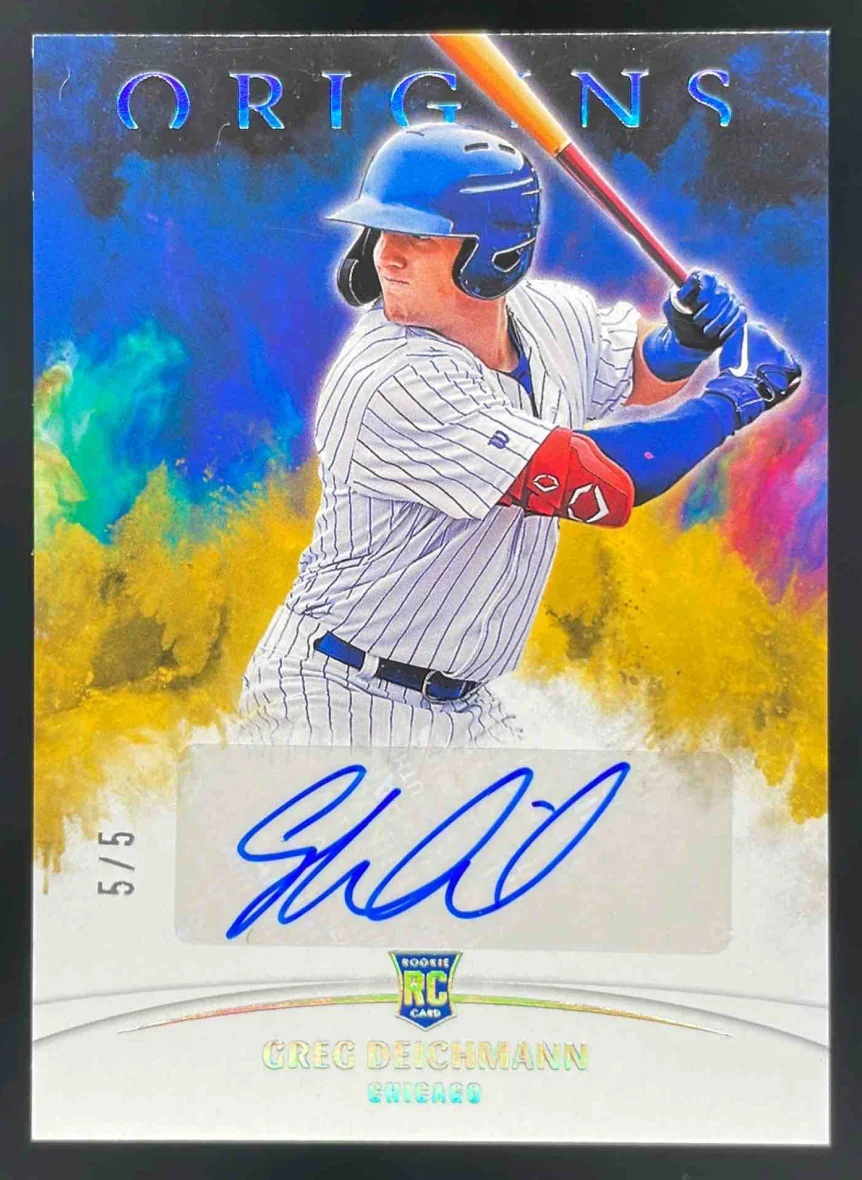 2022 Panini Chronicles Origins Signatures Gold #OS-GD Greg Deichmann RC Auto /5