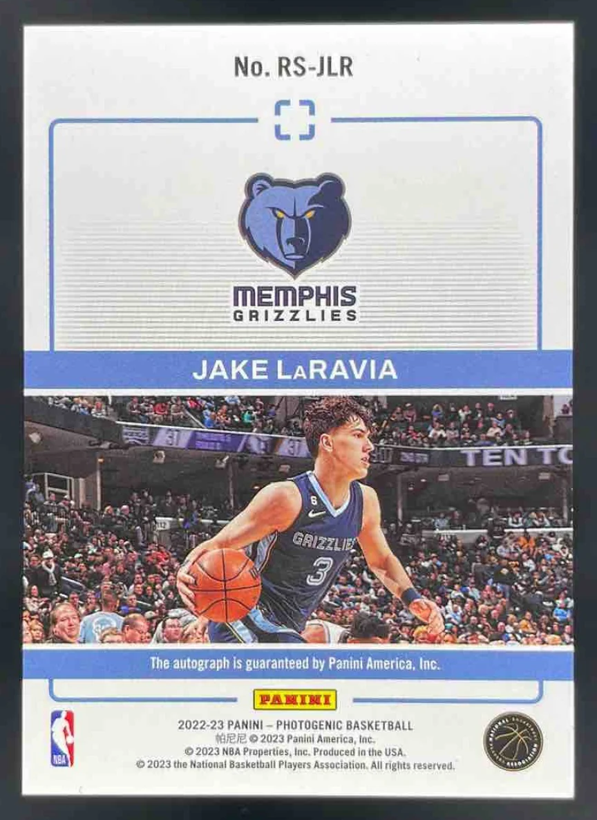 2022-23 PhotoGenic Rookie Autographs Diamond #RS-JLR Jake LaRavia RC Auto /75 - Image 2