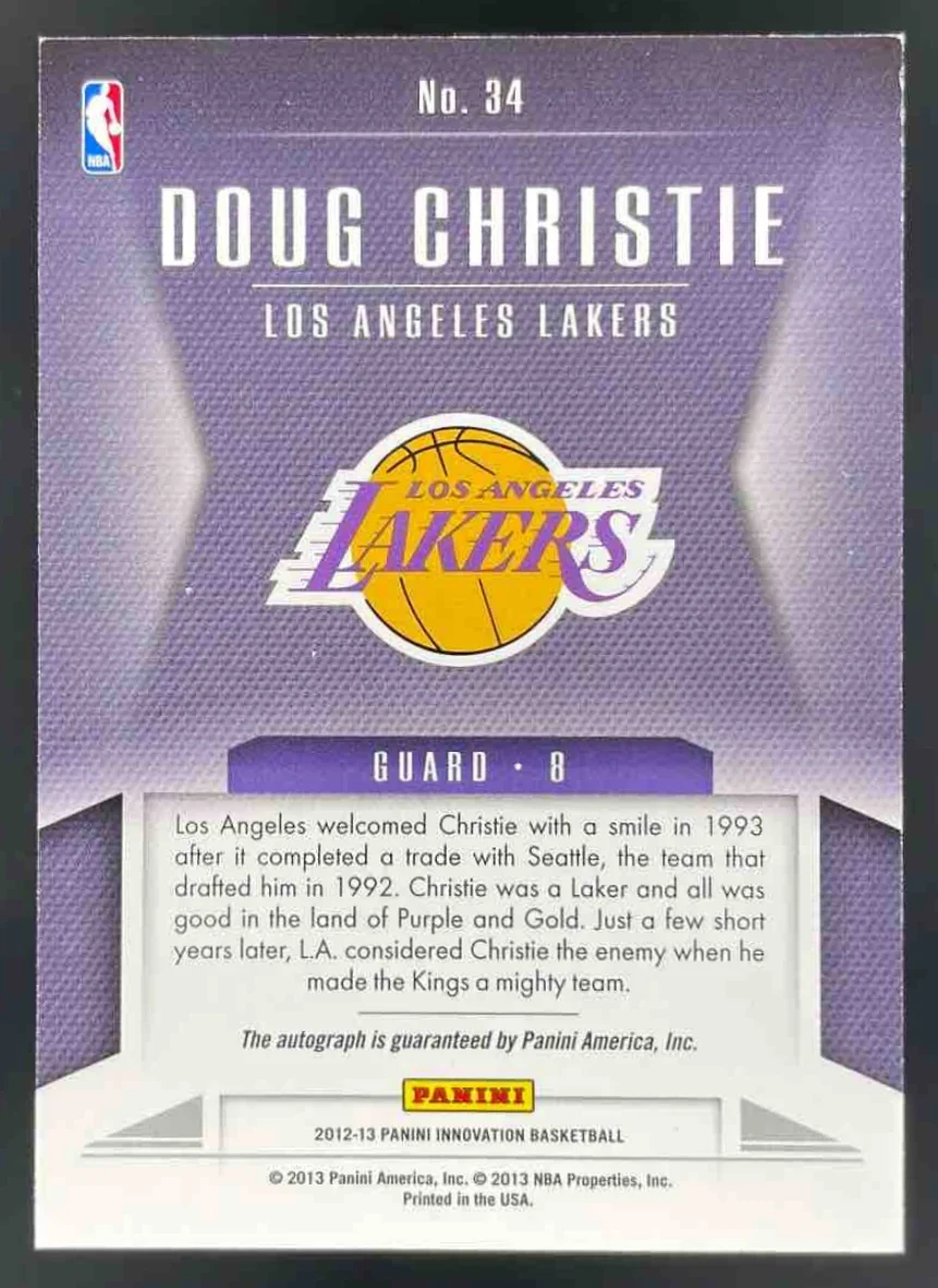 2012-13 Panini Innovation Fine Print Autographs #34 Doug Christie Auto - Image 2