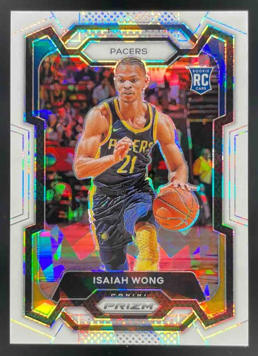 2023-24 Panini Prizm Prizms White Ice #154 Isaiah Wong RC /35