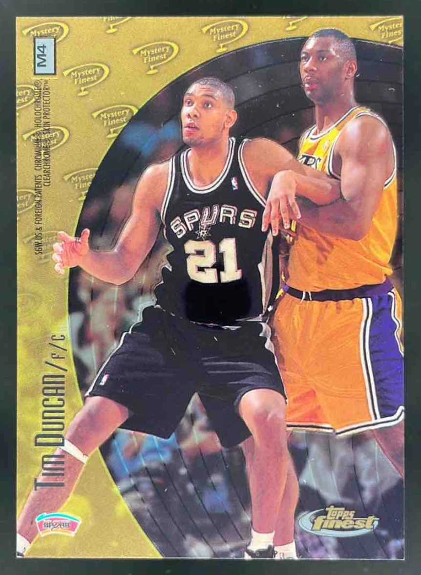 1998-99 Topps Finest Mystery Finest #M4 David Robinson Tim Duncan - Image 2