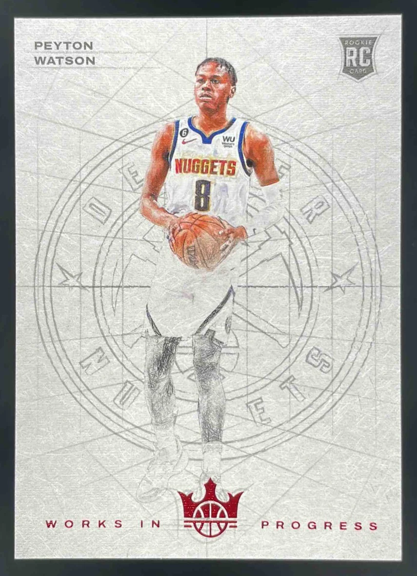 2022-23 Panini Court Kings Works in Progress Ruby #23 Peyton Watson RC /149